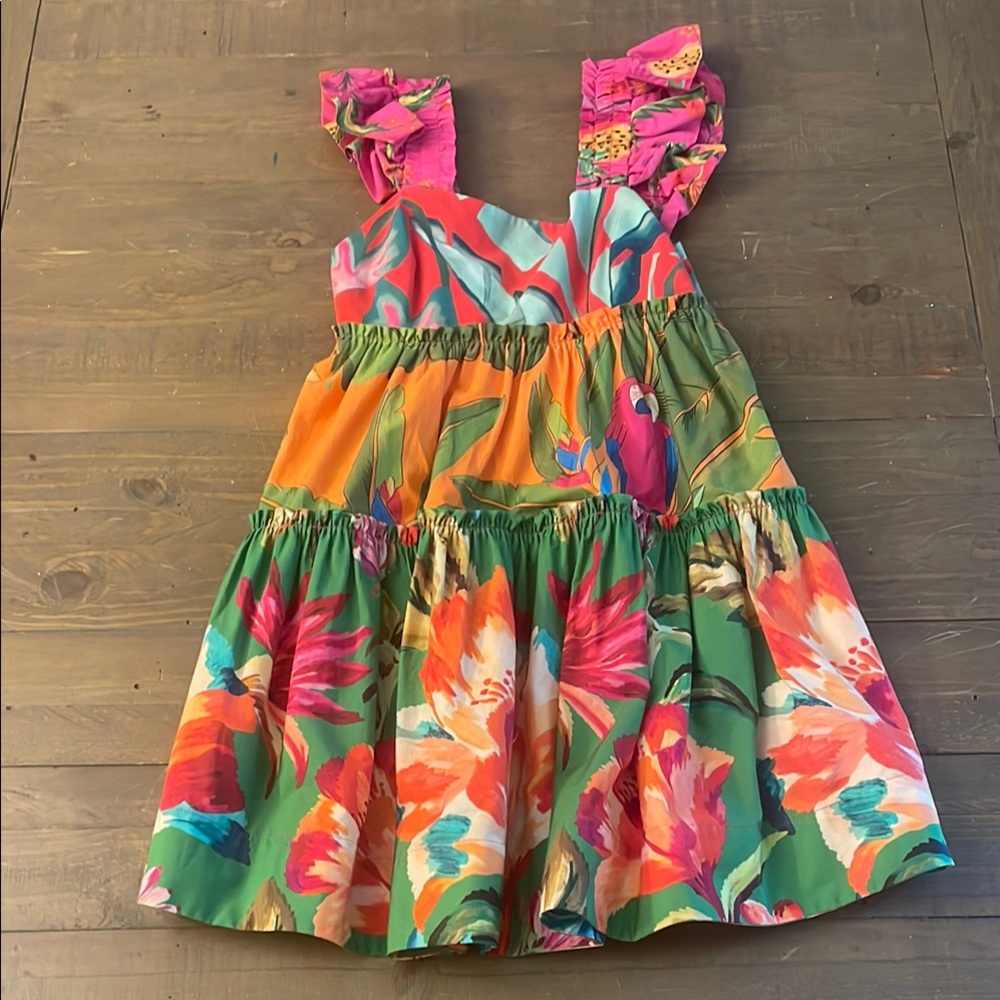 FARM Rio Pink and Orange Ruffled Sundress - Picture 2 of 5